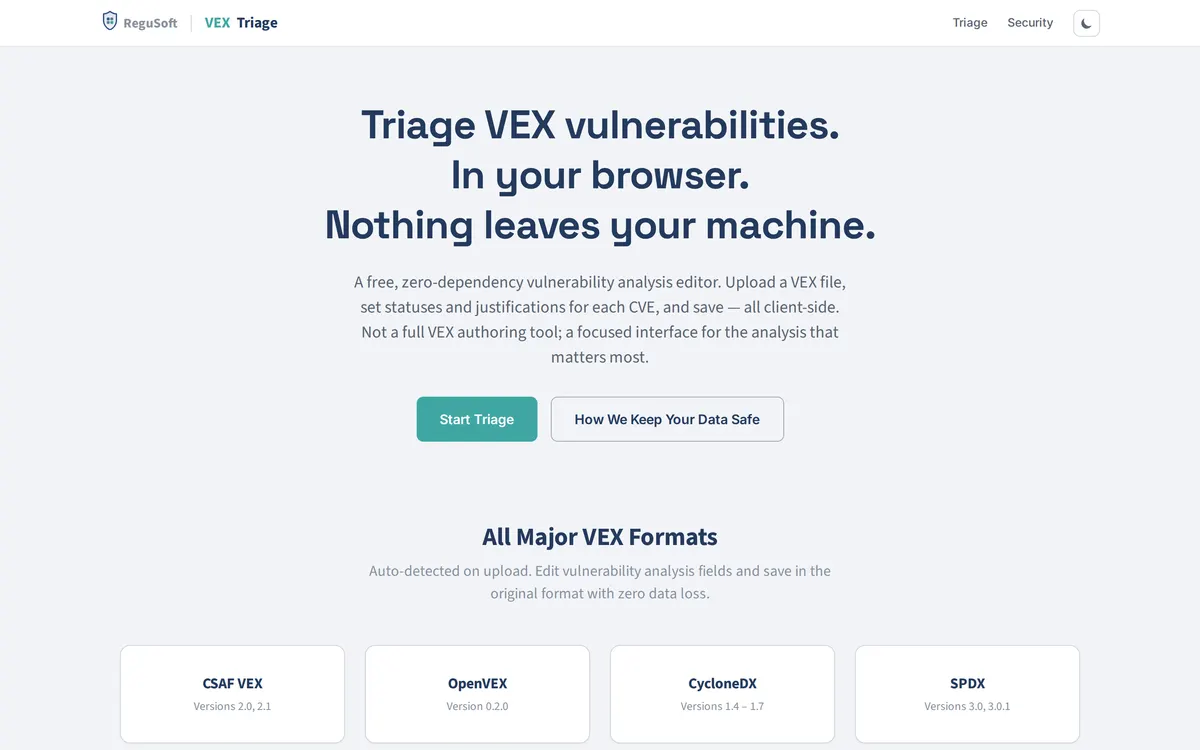 Screenshot of VexTriage